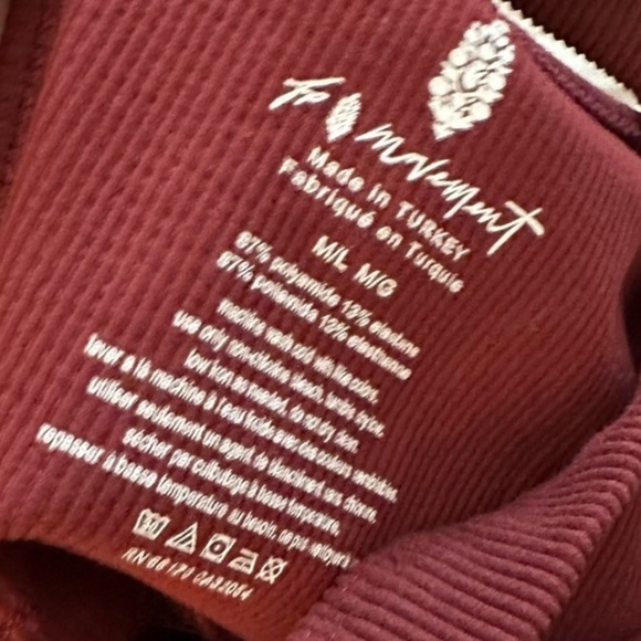 Free People FP Movement Active Free Style Onzie Shortsie M/L Maroon 41 - Picture 4 of 4